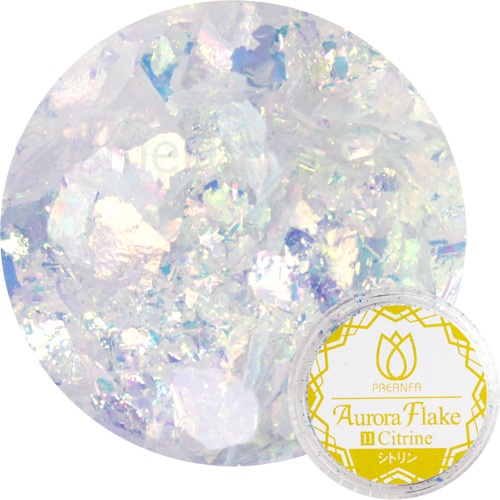 ネイルアート 特殊 プロ 商材 業務用 ネイリスト サロン プリアンファ 11 シトリン 驚きの価格 スポンジチップ付 PREANFA オーロラフレーク 50％OFF