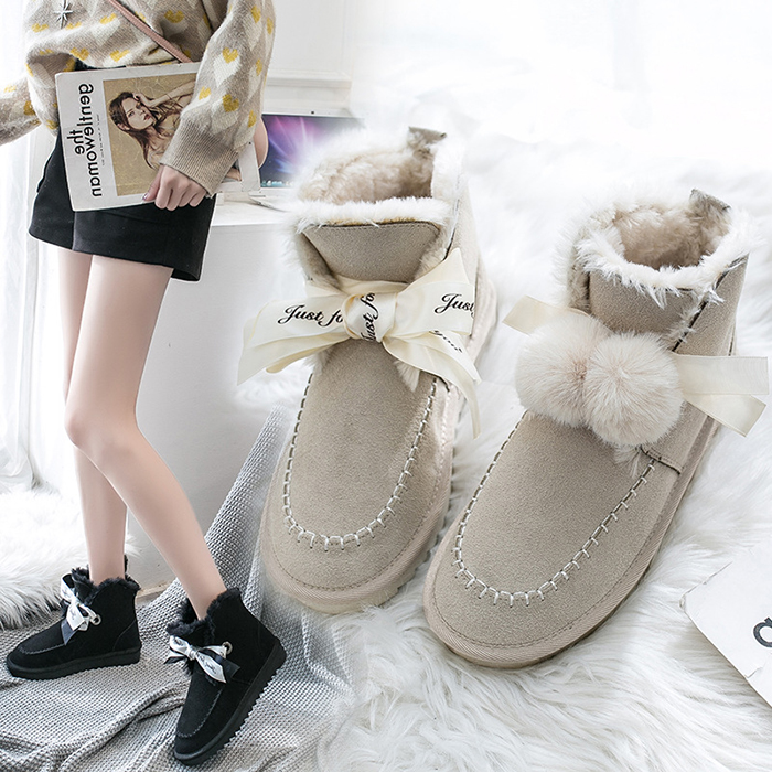 ムートンブーツ レディース 【中古】 冬 スノーブーツ 滑らない 防寒 小さい 大きいサイズ 痛くない 歩きやすい おしゃれ 旅行 ご家族やお友達 恋人へのプレゼントとしてもオススメです ショートブーツ 短靴 22.5-25cm 雪用 メーカー再生品 ぺたんこ 暖かい 通勤 4色 保温 黒 スノーシューズ ラウンドトゥ プレゼント 足が疲れない 通学 幅広 柔らか