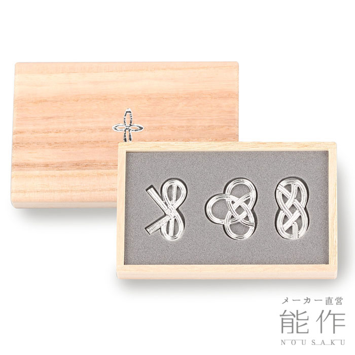 縁起の良い錫製の箸置3個入り 激安な 能作 メーカー直営 箸置 - ◆セール特価品◆ 結び ３ヶ入