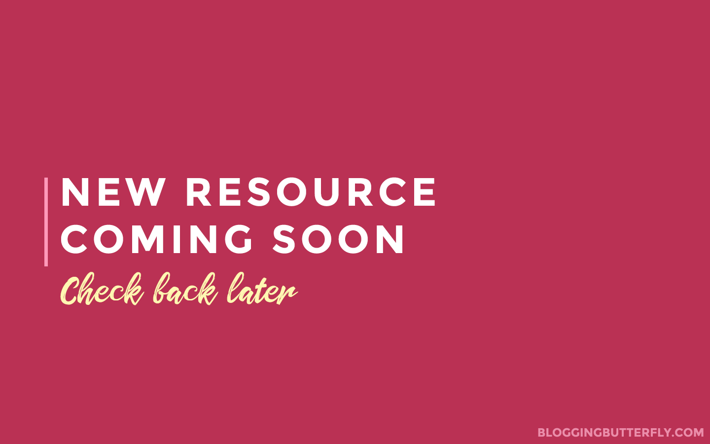 New blogging resource coming soon